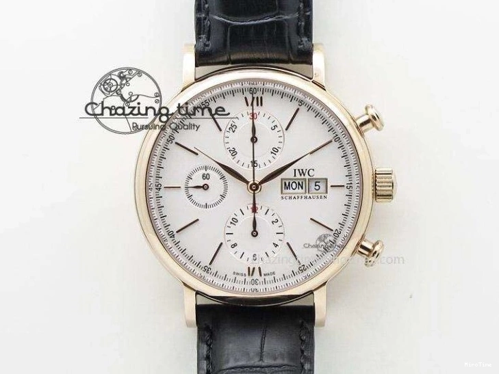 MIROTIME 0722 Neat Da Vinci IW356601 RG MKF 1:1 Best Edition White Dial On Brown Leather Strap A 7230